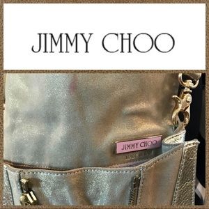 ♦️90%OFF! JIMMY CHOO Metallic Gold SNAKE/LEATHER EXPANDABLE CLUTCH